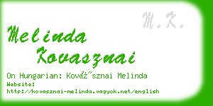 melinda kovasznai business card